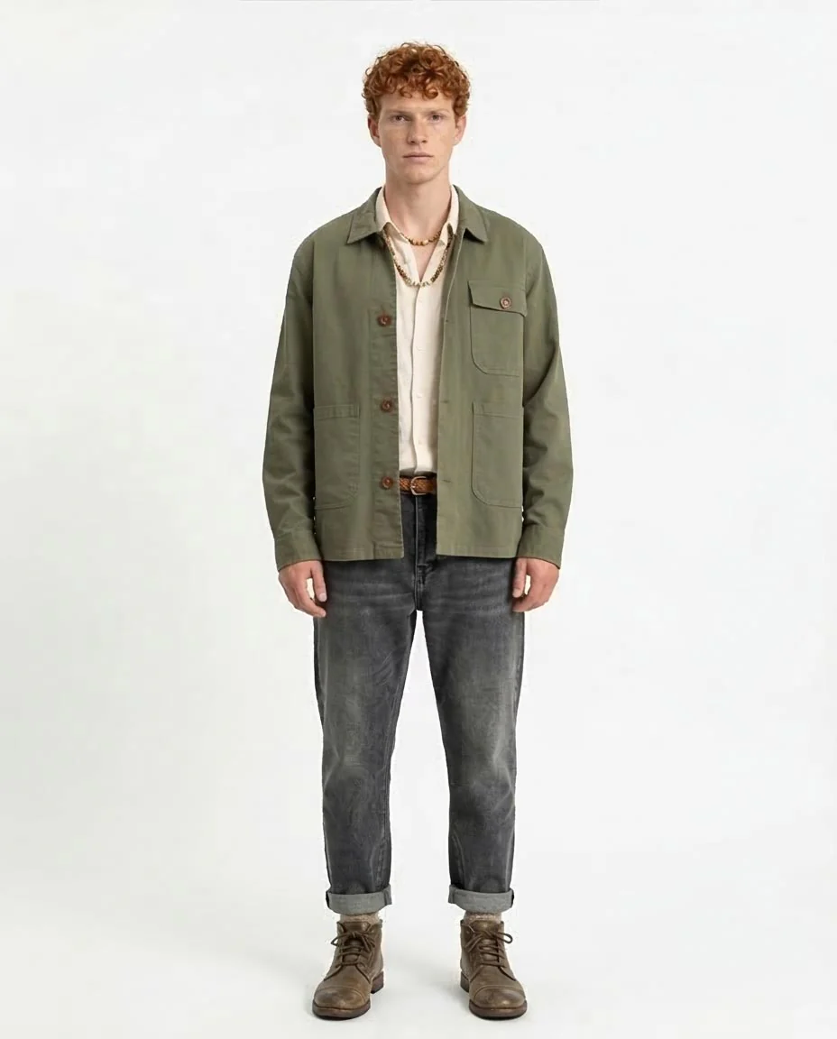 Ravin Men's Cotton Canvas Utility Chore Jacket – Olive Green - R210926 - Image 3