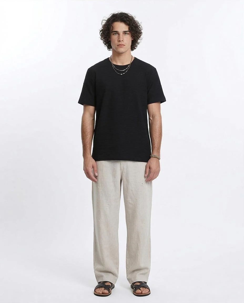 Ravin Men’s Horizontal Slub Textured Essential Tee - R210934 - Image 4