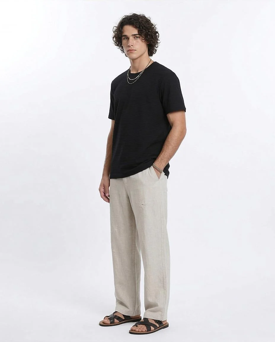 Ravin Men’s Horizontal Slub Textured Essential Tee - R210934 - Image 5