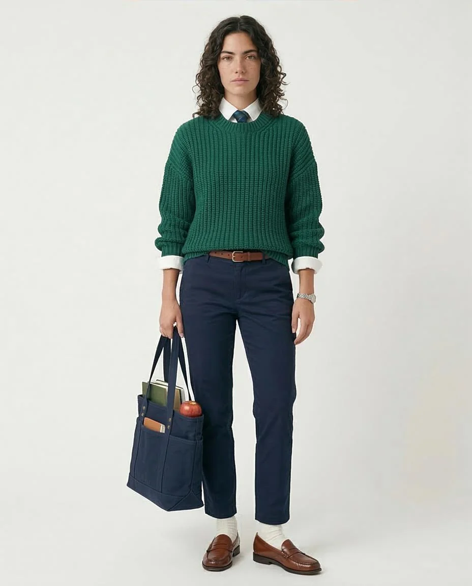 Ravin Forest Green Chunky Ribbed Mock-Neck Sweater - R210981 - Image 3