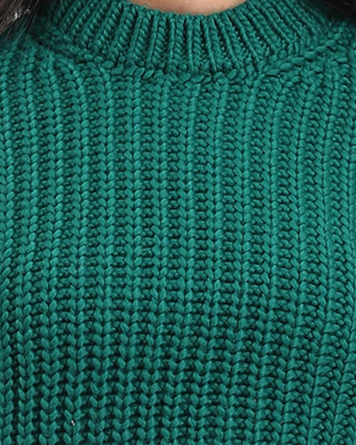 Ravin Forest Green Chunky Ribbed Mock-Neck Sweater - R210981 - Image 4