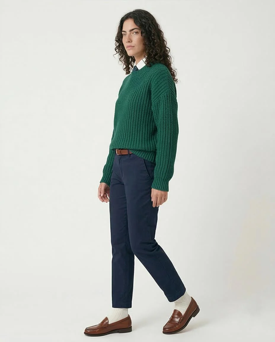 Ravin Forest Green Chunky Ribbed Mock-Neck Sweater - R210981 - Image 5