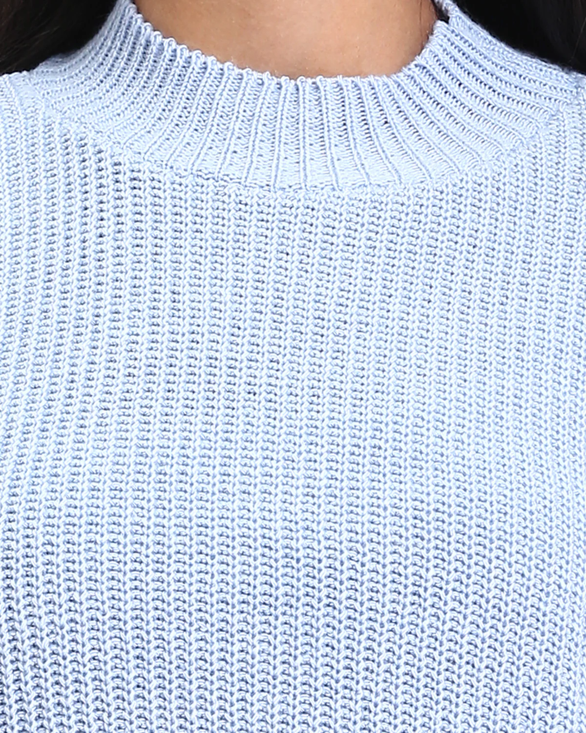 Ravin Women's Textured Mock-Neck Relaxed Knit Sweater – Ice Blue - R211184 - Image 4