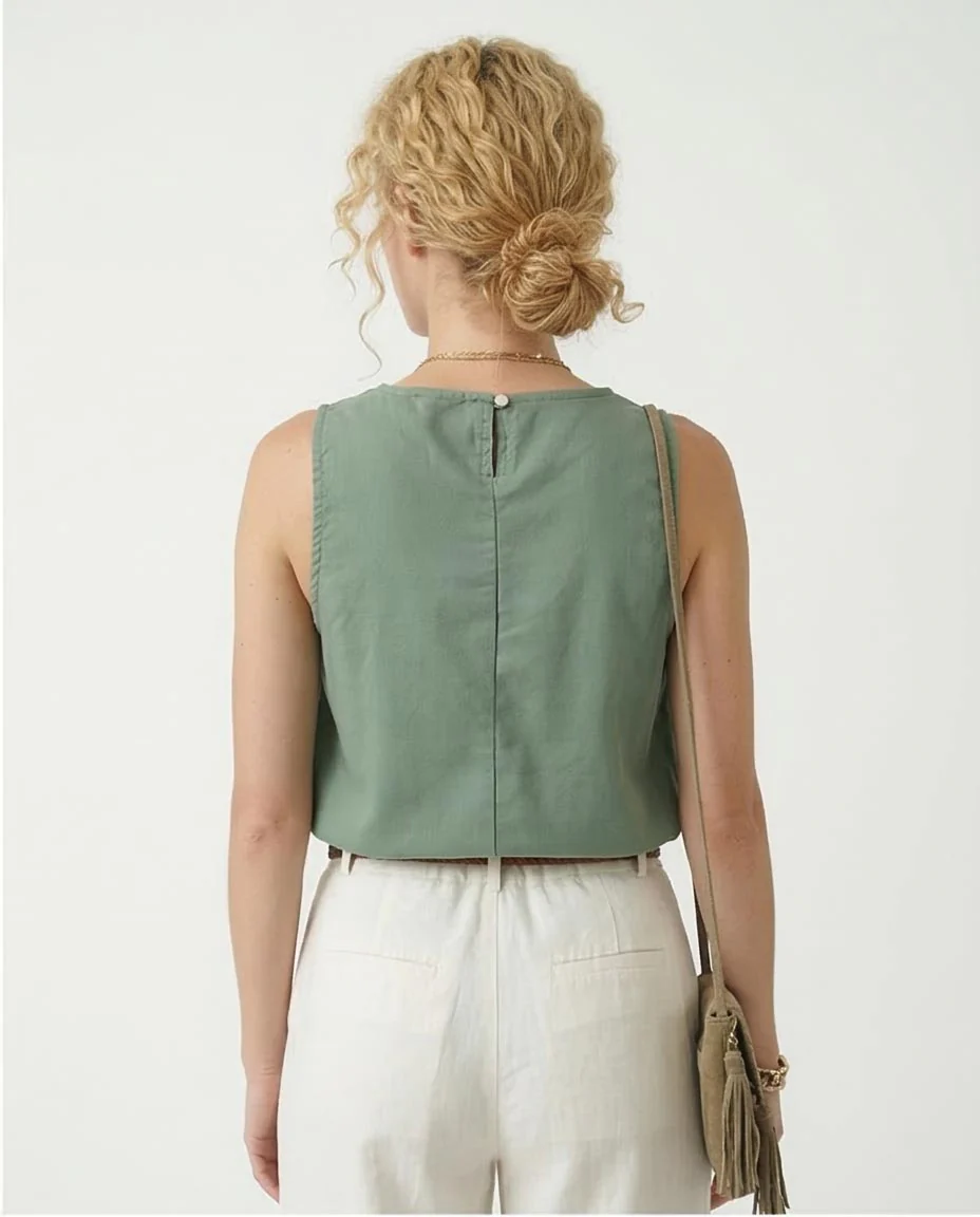 - Ravin Women's Sage Green Sleeveless Shell Top - R211291 - Image 2