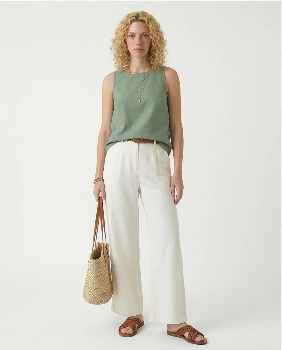 - Ravin Women's Sage Green Sleeveless Shell Top - R211291 - Image 3