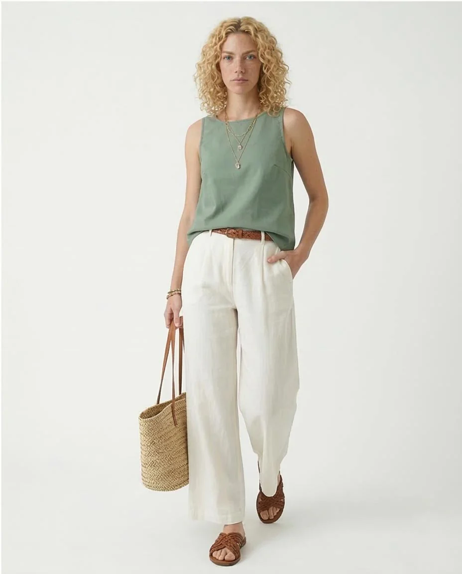 - Ravin Women's Sage Green Sleeveless Shell Top - R211291 - Image 5
