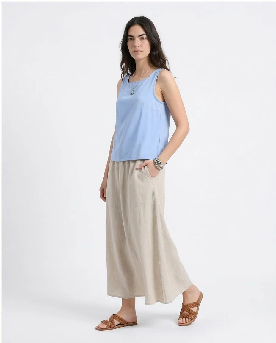 Ravin Women’s Sleeveless Square Neck Shell Top – Cornflower Blue - R211292 - Image 5