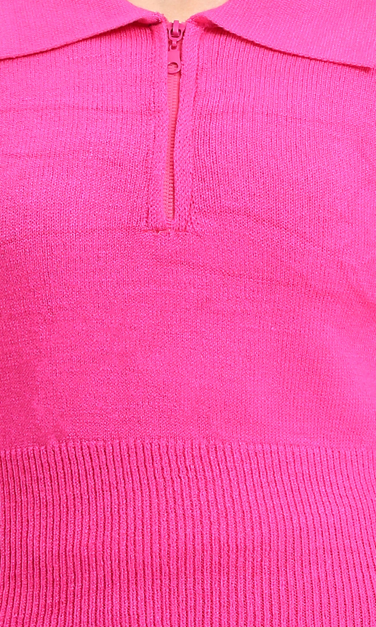 Ravin Women’s Quarter-Zip Knit Polo Sweater – Fuchsia - R211372 - Image 3