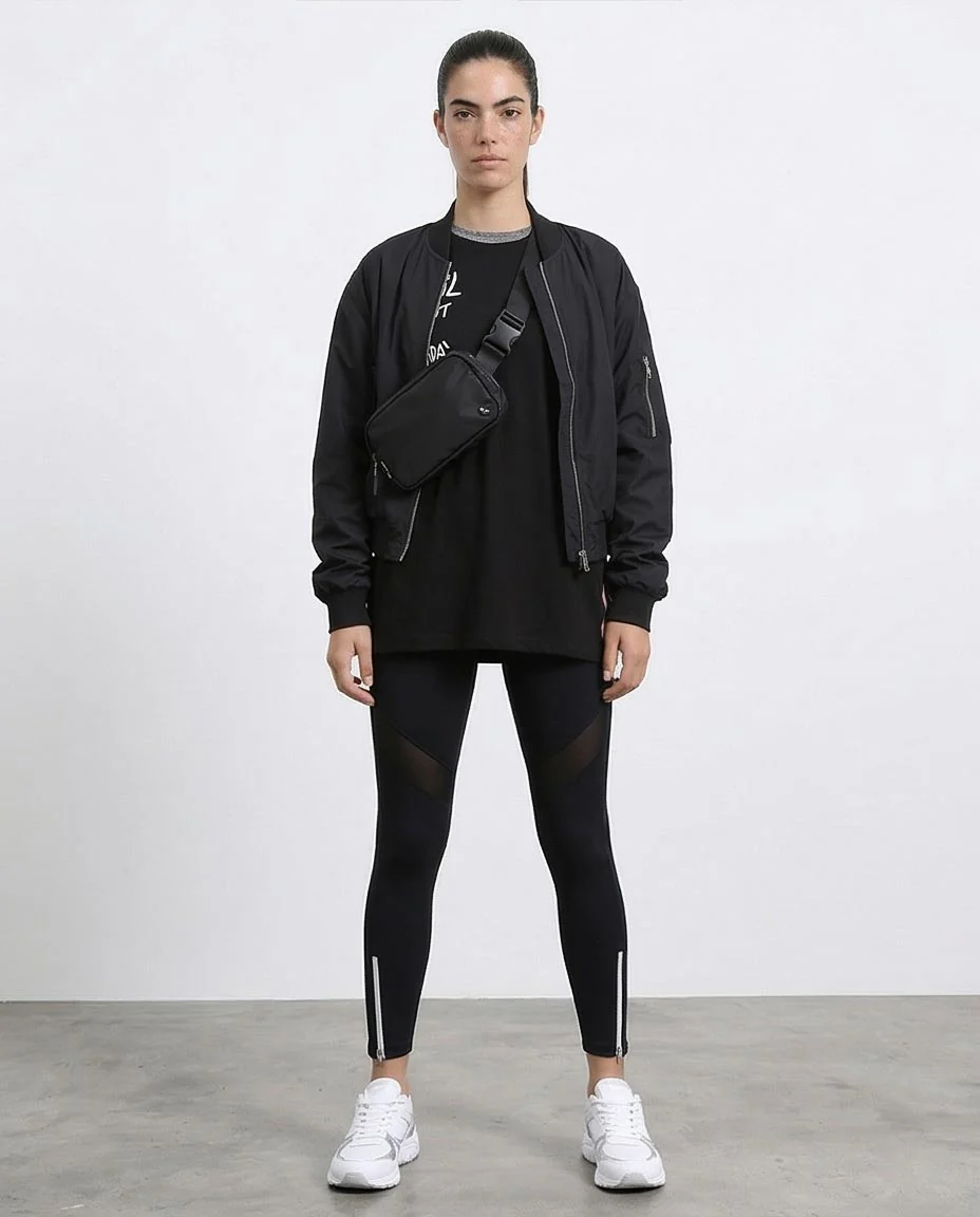 R211627 - Printed Elbow Sleeves Casual Tee - Black - Image 4