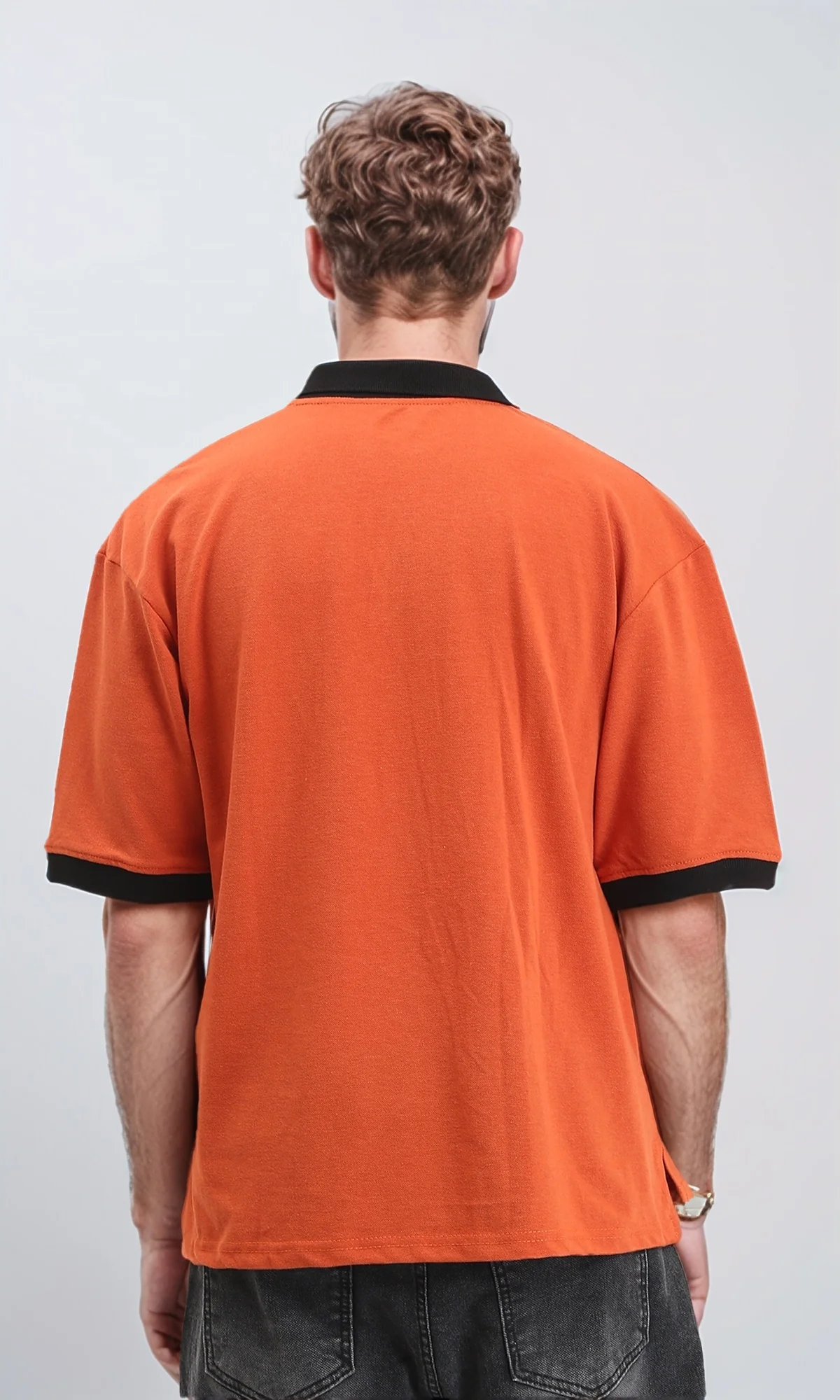 R211716 - Elbow Sleeves Pique Polo Shirt - Hot Orange - Image 2