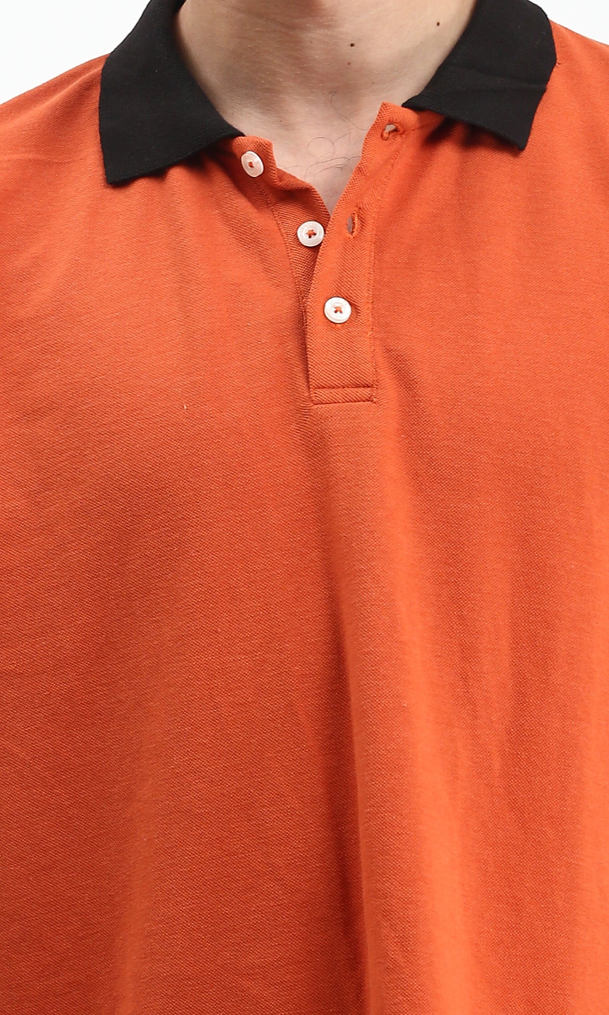 R211716 - Elbow Sleeves Pique Polo Shirt - Hot Orange - Image 3