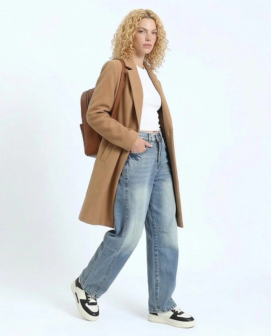 Ravin Barrel-Leg Curved Seam Denim Jeans in Vintage Light Wash - R211721 - Image 5