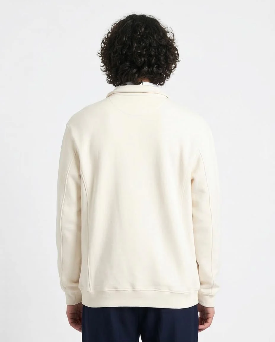 Ravin Men's Premium Heavyweight Quarter-Zip Sweatshirt – Cream - R212023 - Image 2