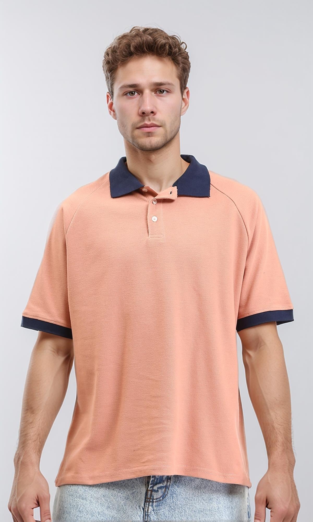 R212077 - Elbow Sleeves Buttoned Polo Shirt - Dark Simon