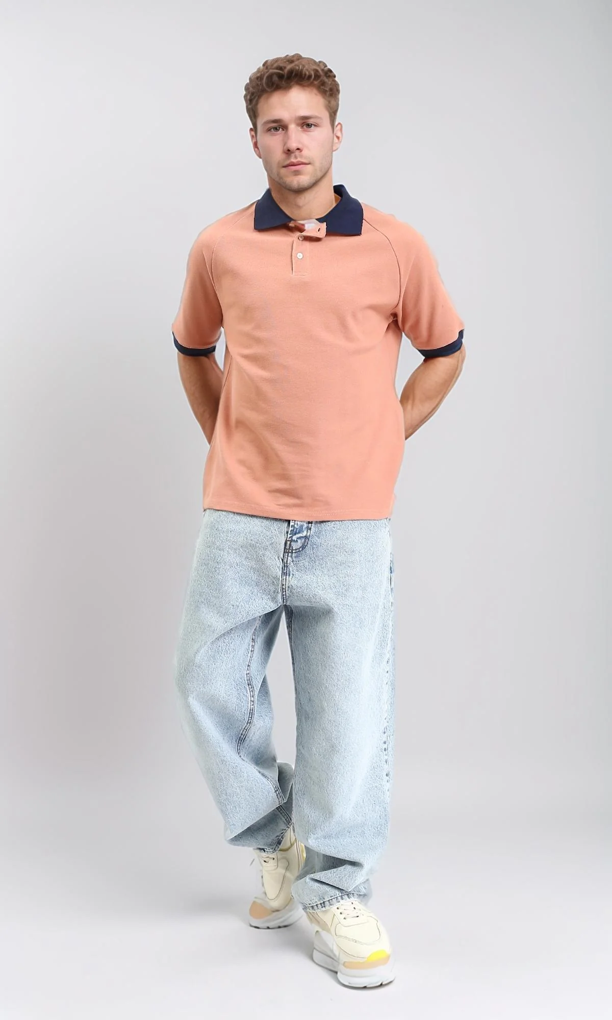 R212077 - Elbow Sleeves Buttoned Polo Shirt - Dark Simon - Image 3