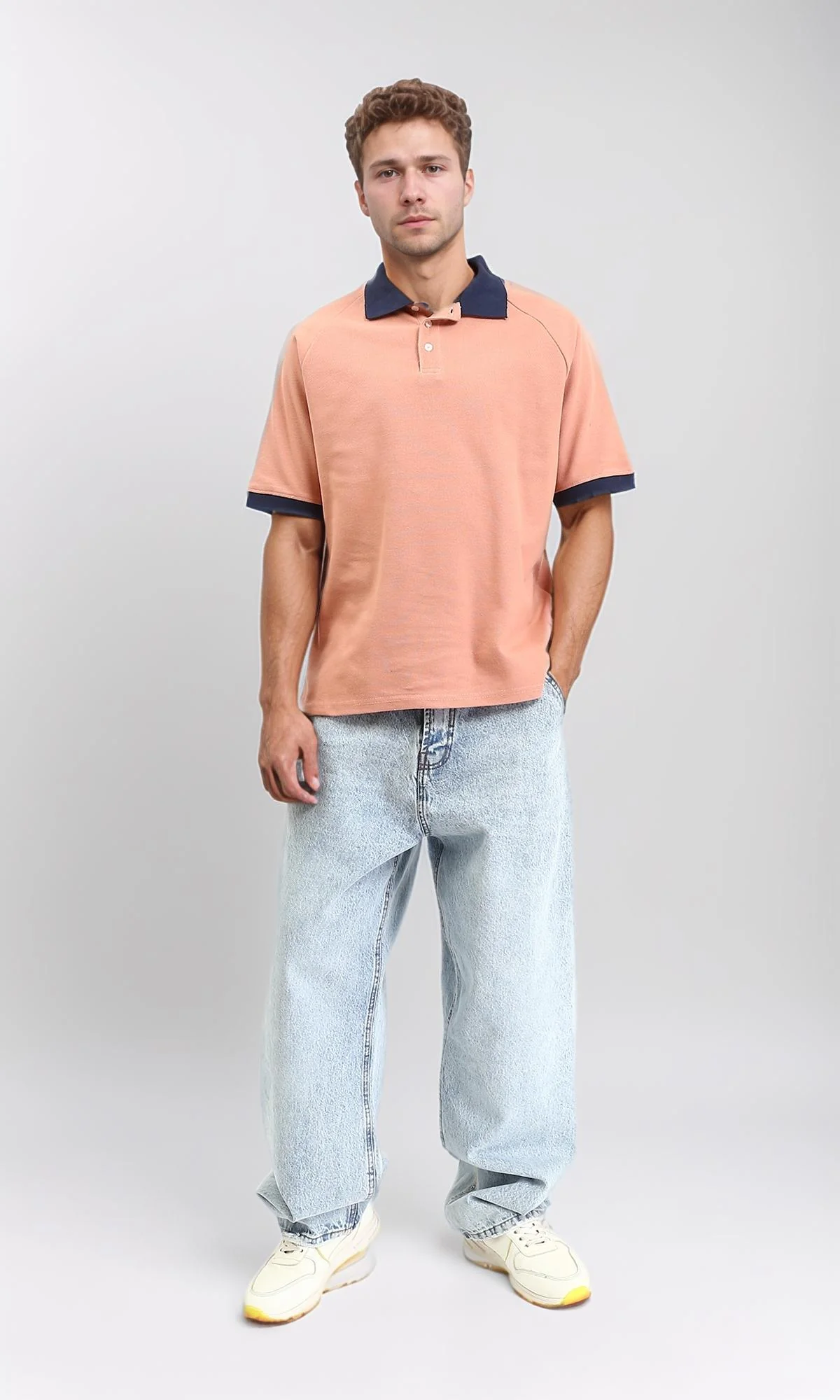 R212077 - Elbow Sleeves Buttoned Polo Shirt - Dark Simon - Image 4