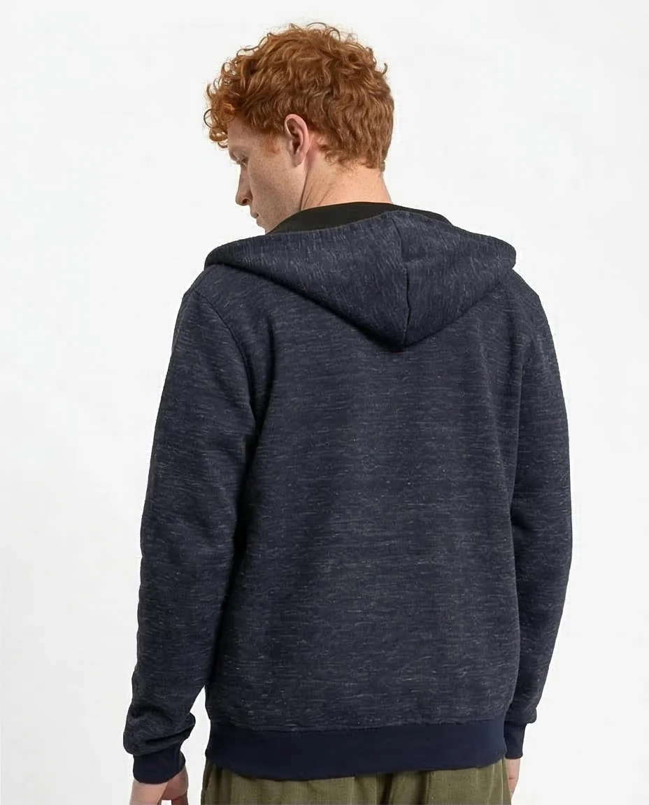Ravin Men’s Textured Space-Dye Zip-Up Hoodie – Navy - R212100 - Image 2