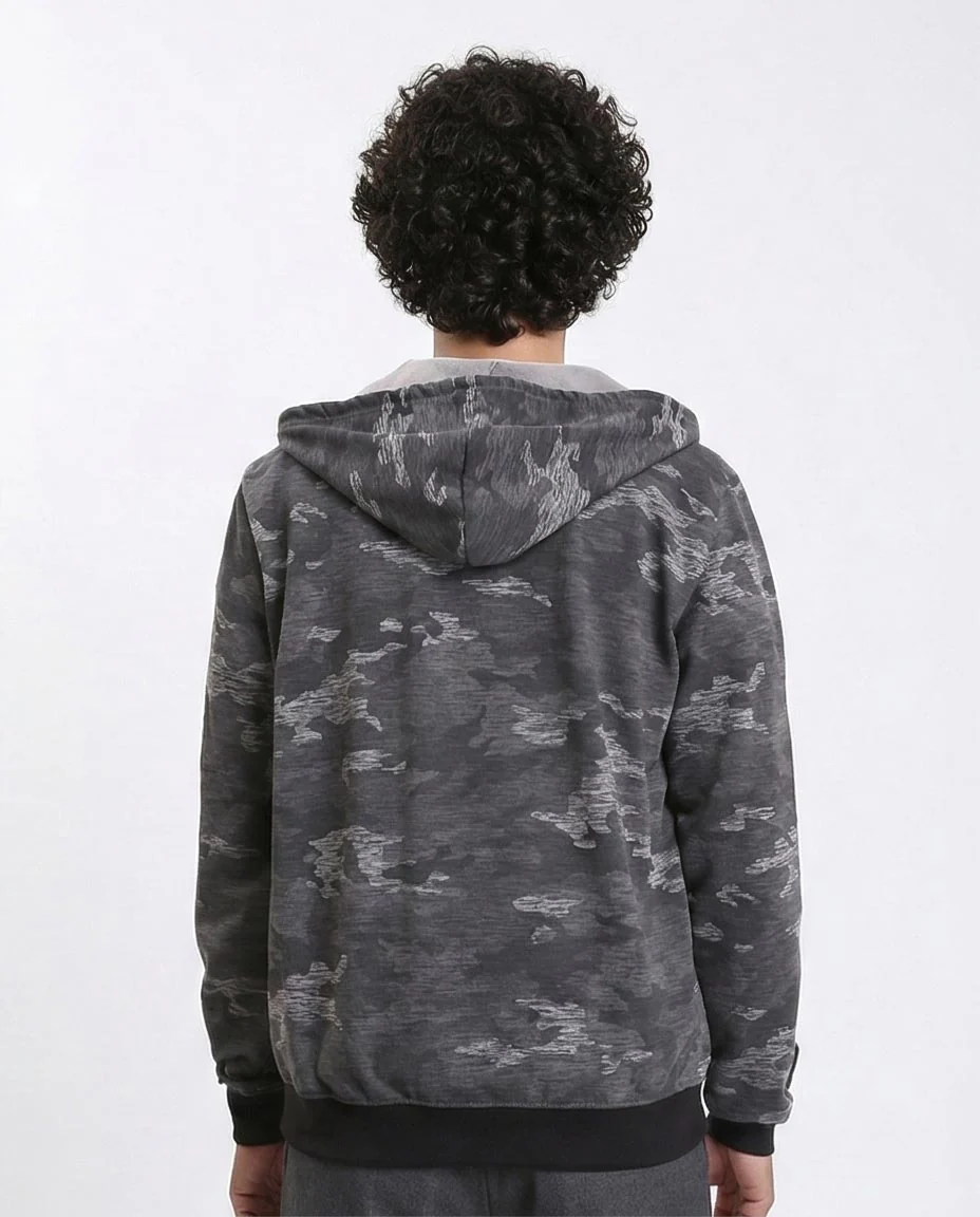 Ravin Men's Camo-Pattern Full-Zip Hoodie with Contrast Ribbing - R212101 - Image 2