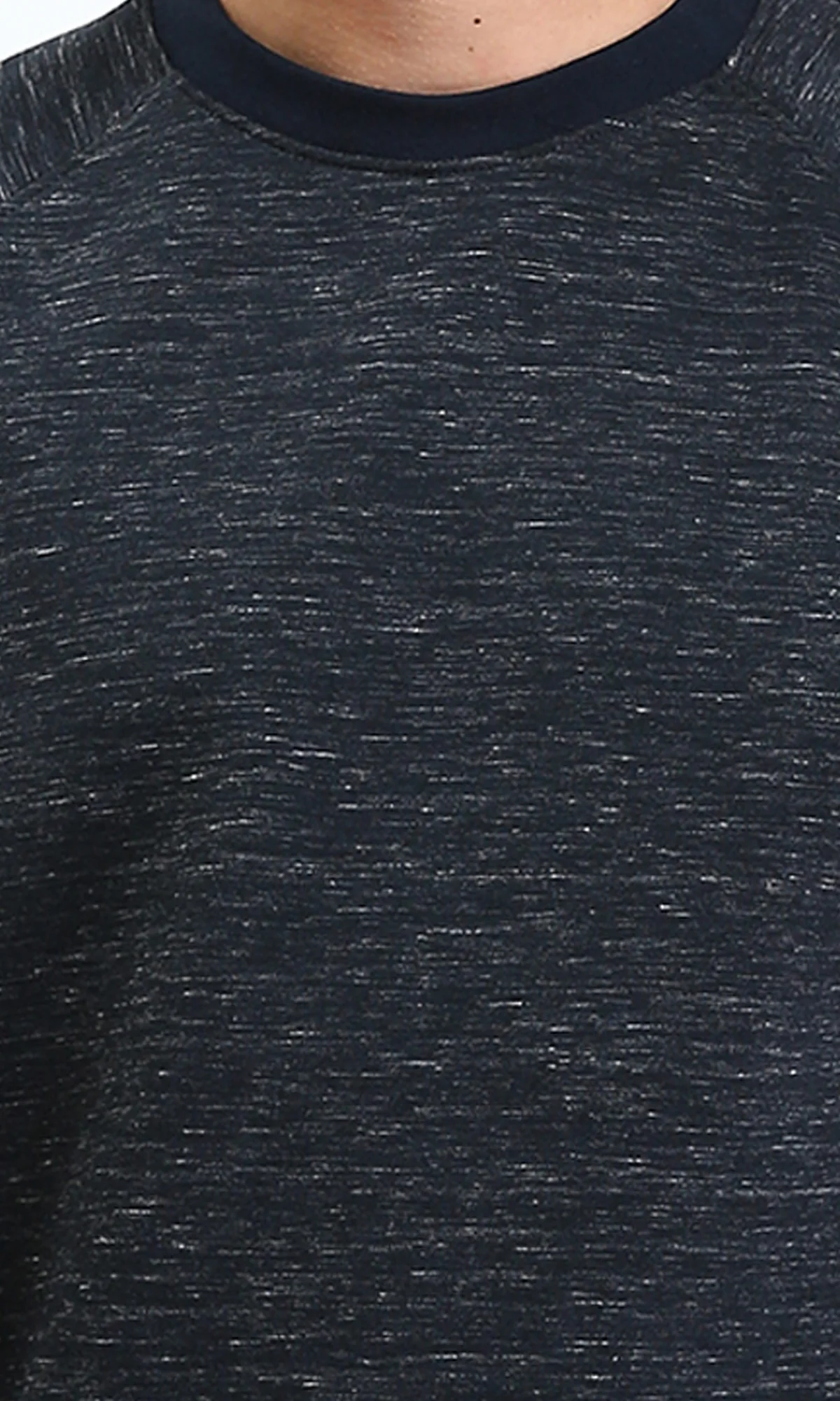 Ravin Men’s Heathered Raglan-Sleeve Navy Sweatshirt – Premium Textured Knit - R212103 - Image 3
