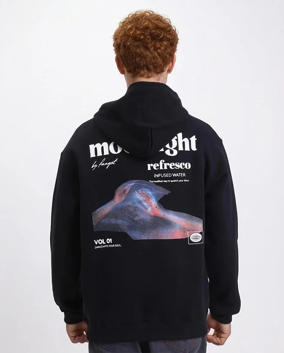 -Ravin Moonlight Refresco Graphic Hoodie – Washed Black - R212178 - Image 2