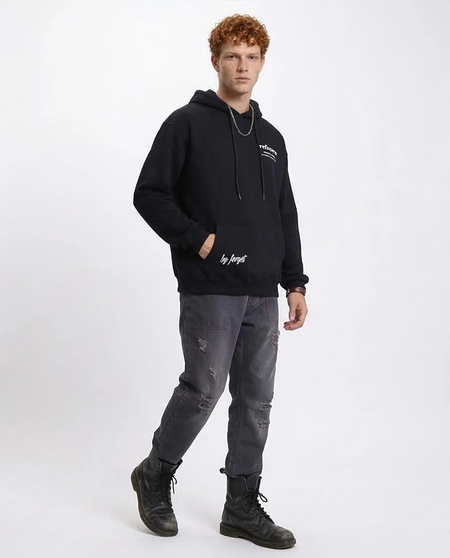 -Ravin Moonlight Refresco Graphic Hoodie – Washed Black - R212178 - Image 5
