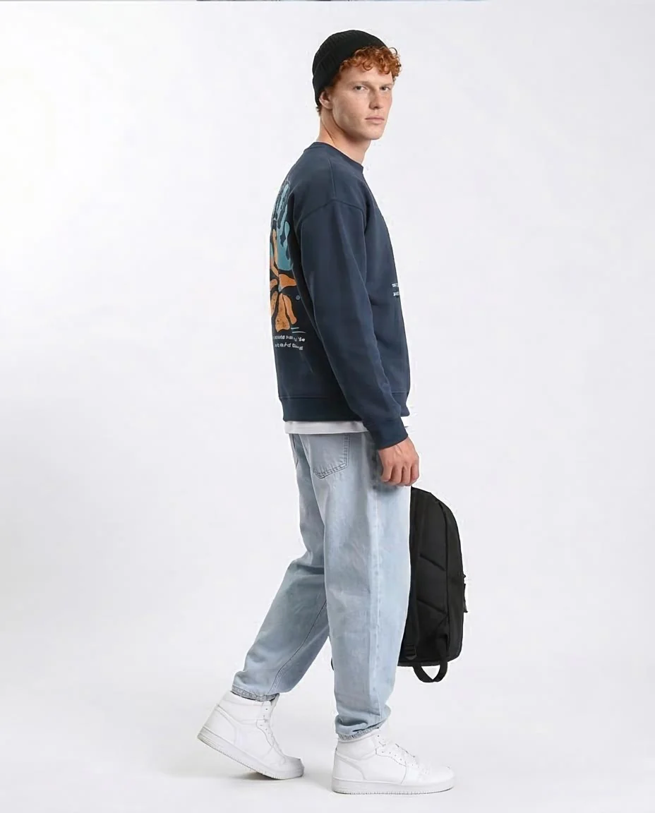 Ravin Nature's Serenity Relaxed Graphic Sweatshirt – Navy - R212201 - Image 5