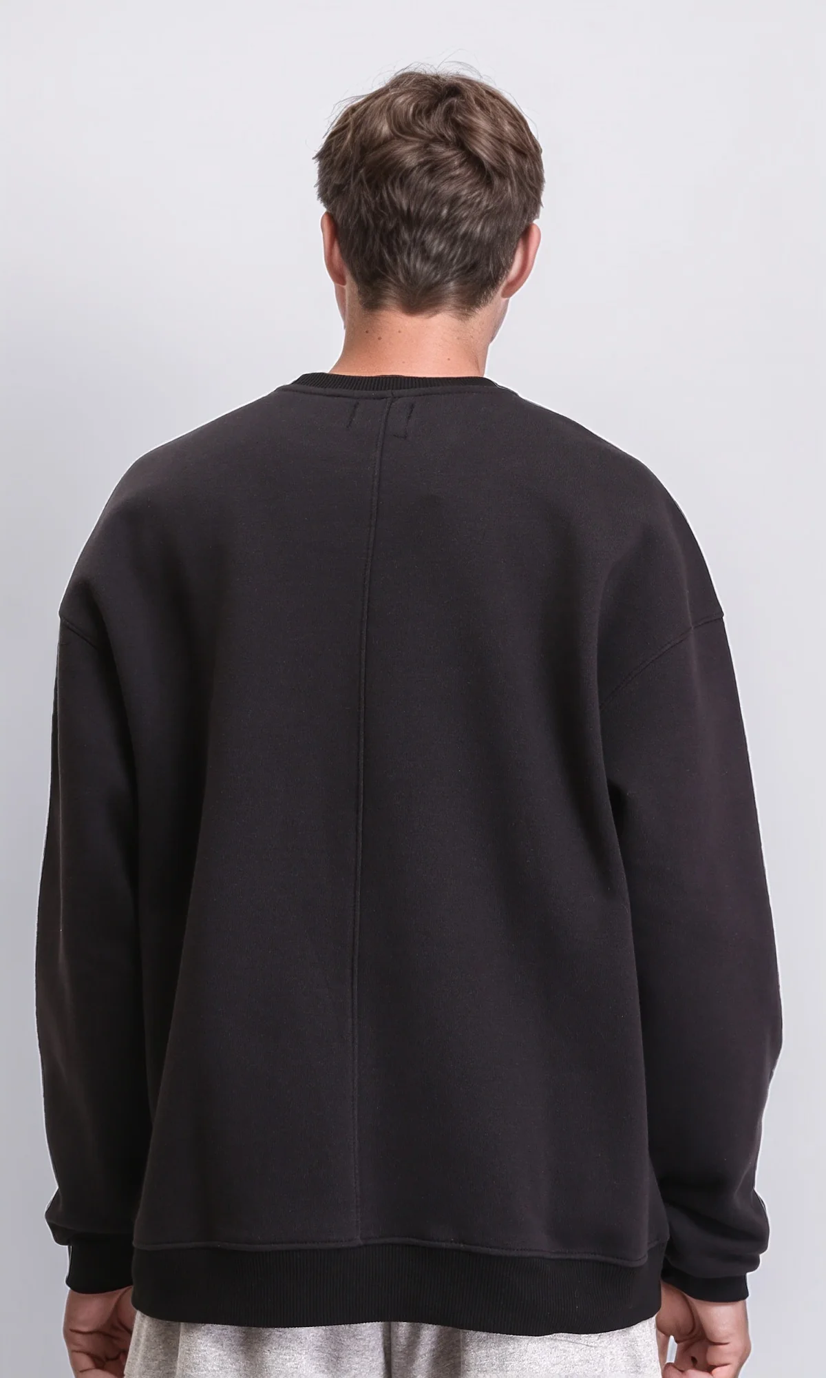 R212205 - Long Sleeves Sweatshirt with Front Print - Black - Image 2