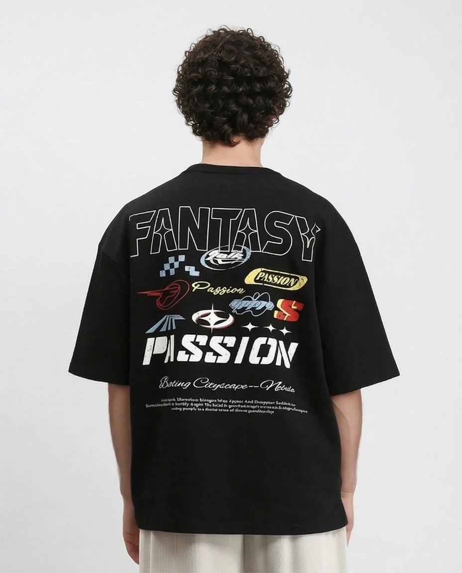 RAVIN | Oversized "Passion & Fantasy" Graphic Heavyweight T-Shirt - R212293 - Image 2