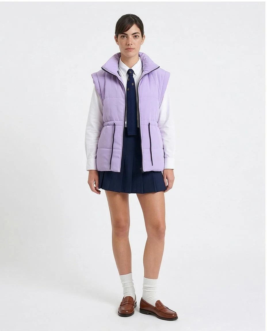 Ravin Women's Lavender Quilted Puffer Vest with Drawstring Waist - Lavender - R212526 - Image 4