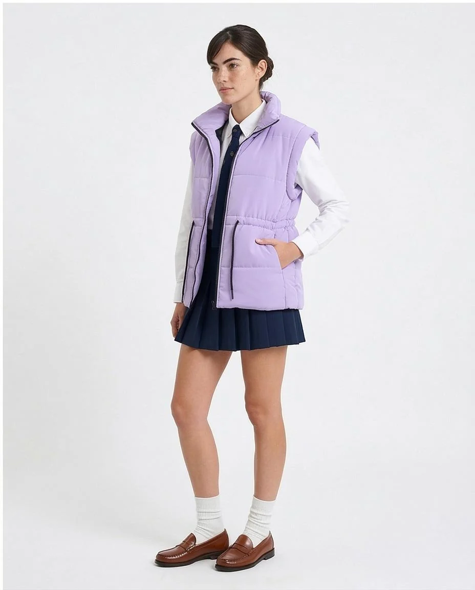 Ravin Women's Lavender Quilted Puffer Vest with Drawstring Waist - Lavender - R212526 - Image 5
