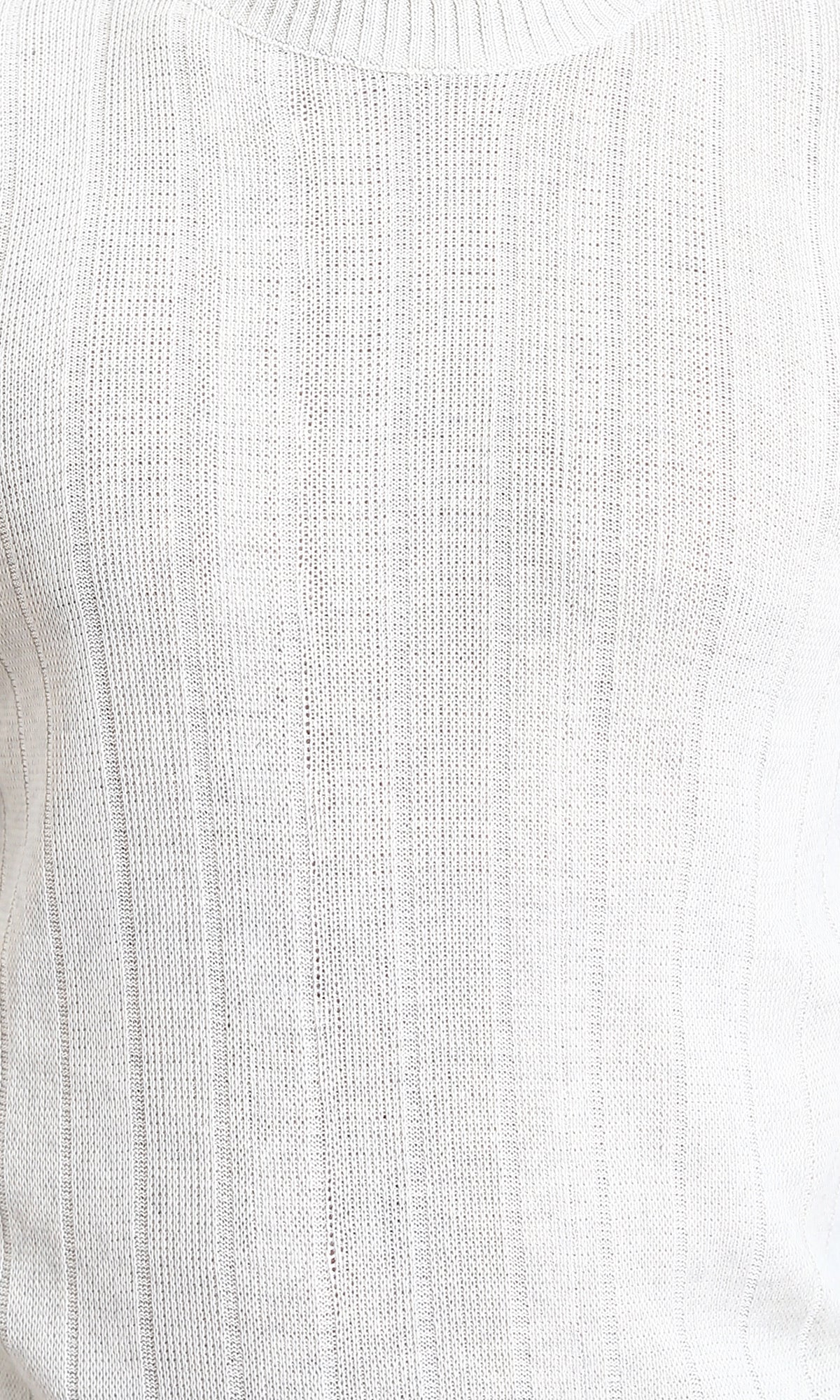 R212598 - Self Striped Winter Basic Pullover - Off-White - Image 3