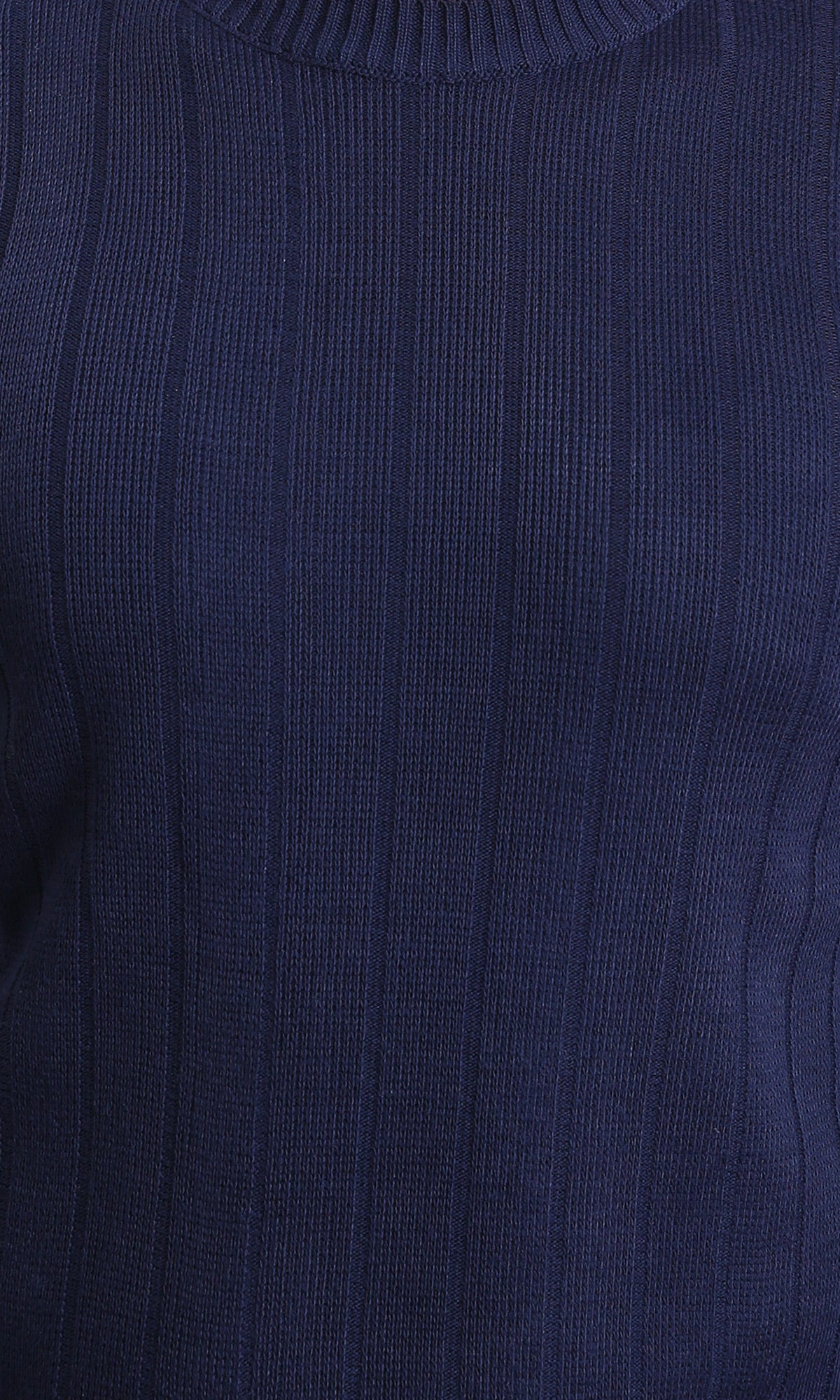 R212600 - Self Striped Winter Basic Pullover - Navy Blue - Image 3