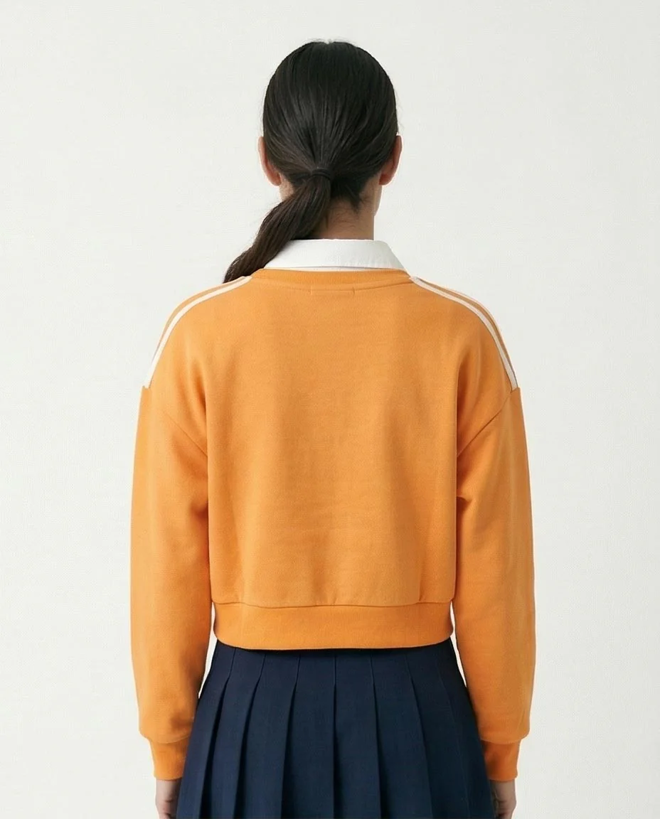 Ravin - "Boston" Short Sweatshirt with Hem - Light Orange -R212669 - Image 2