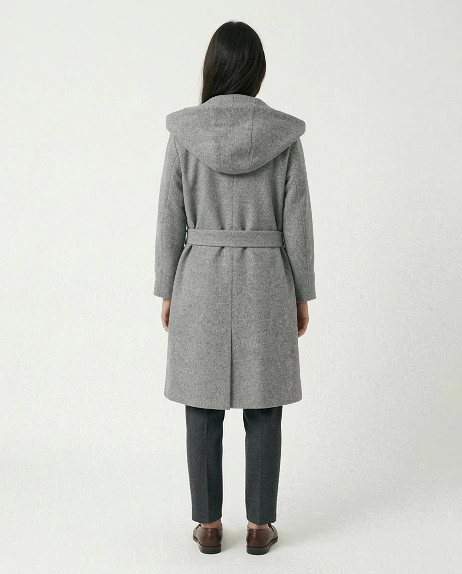 Ravin Women's Hooded Double-Breasted Wrap Coat - Heather Grey -R212937 - Image 2