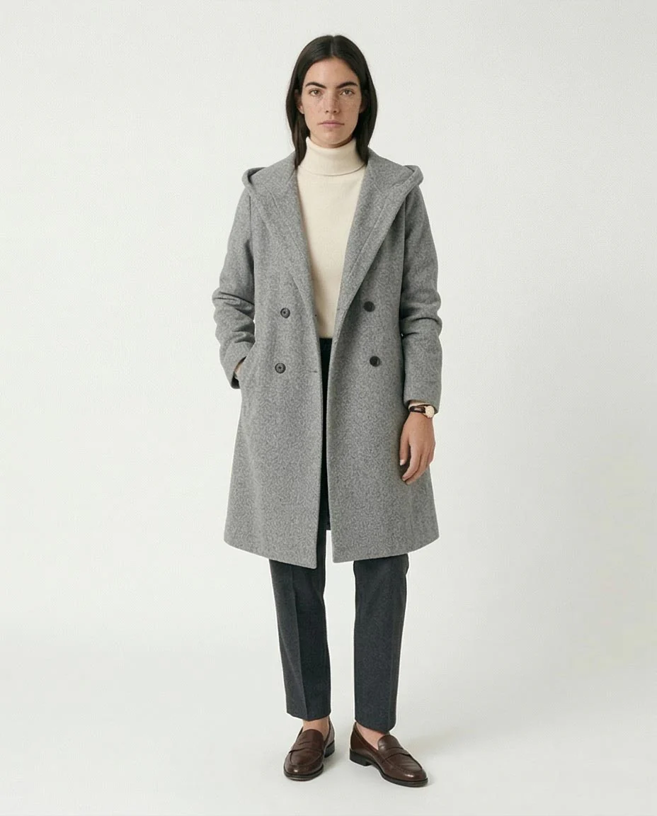 Ravin Women's Hooded Double-Breasted Wrap Coat - Heather Grey -R212937 - Image 4