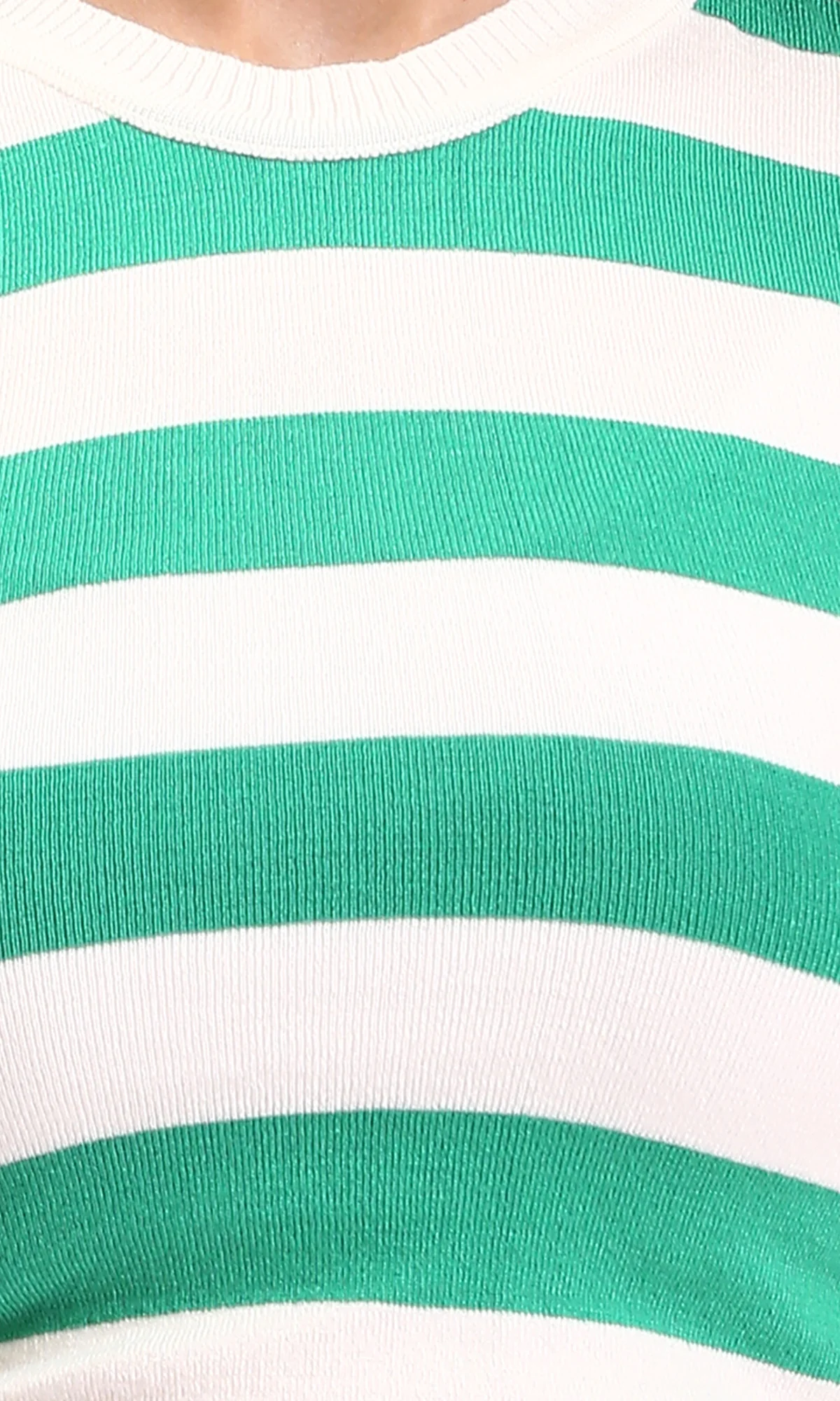 Ravin Women’s Sleeveless Striped Knit Tank – Kelly Green & White - R213230 - Image 3