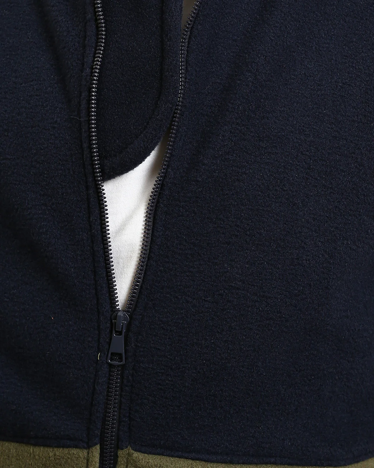 Ravin Men's Dual-Tone Heavyweight Fleece Zip-Up Hoodie - Olive & Navy Blue - R213298 - Image 4