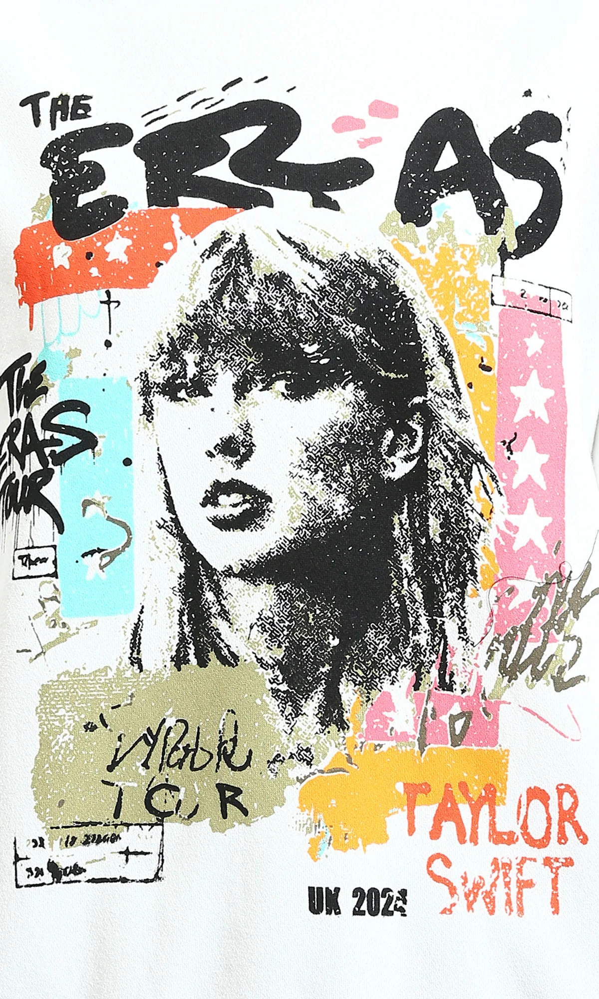 Ravin x Taylor Swift | The Eras Tour Official Women’s Oversized Graphic Hoodie - White - R213305 - Image 3