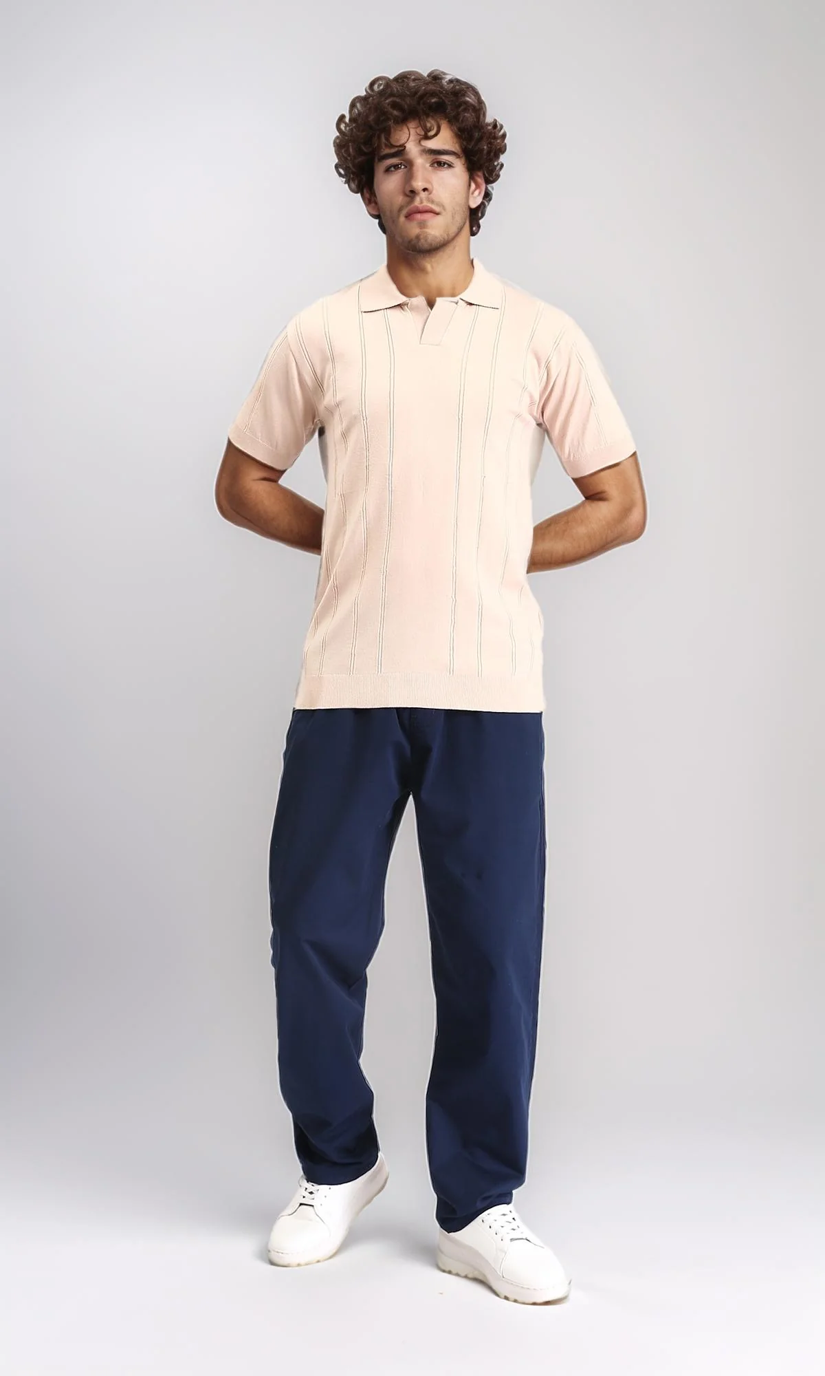 R213323 - Slip On Comfy Pants with Elastic Waist - Navy Blue - Image 5