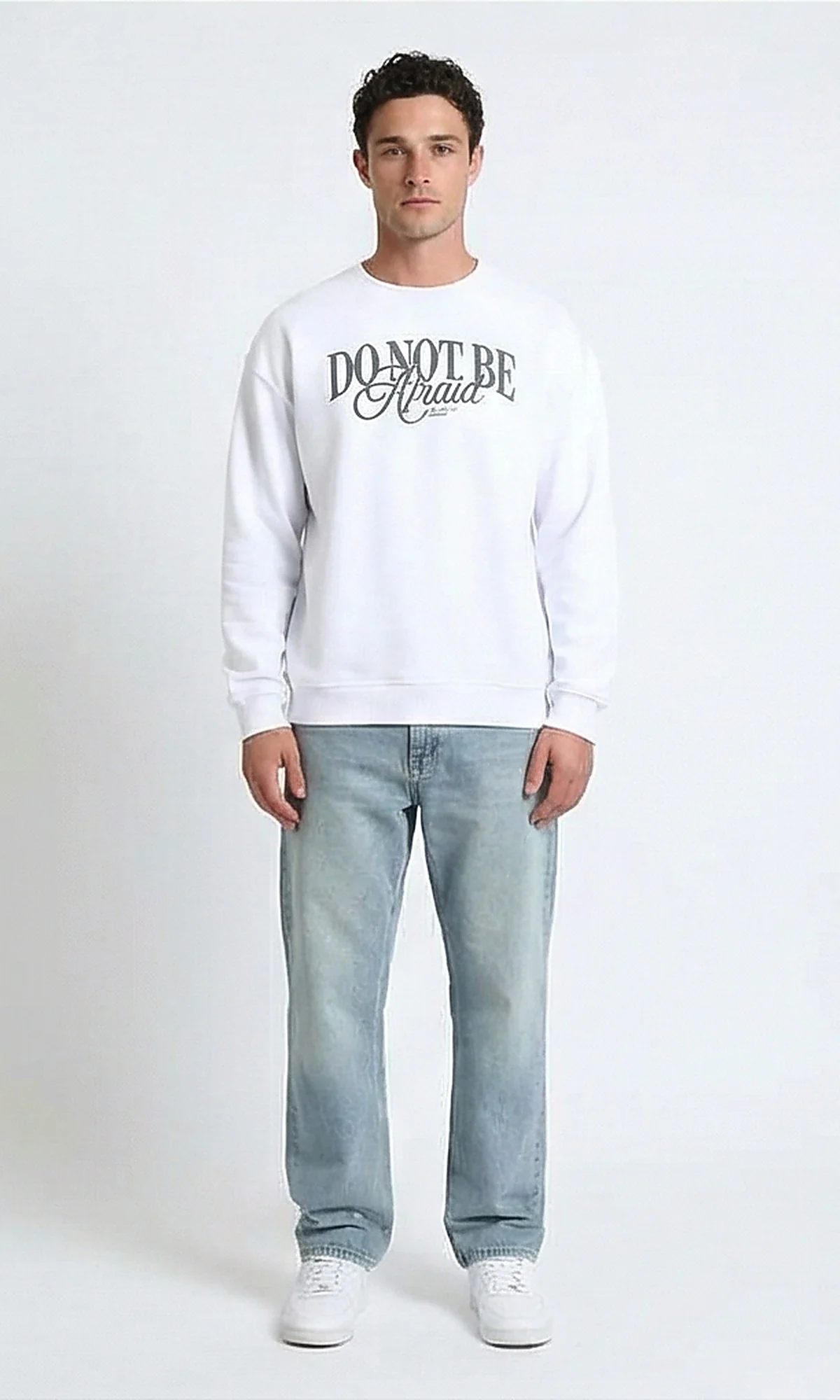 R213578 - Round Neck Printed Casual Sweatshirt - White - Image 4