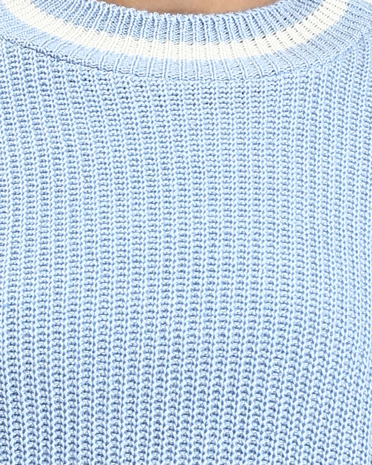 Ravin Women’s Relaxed Shaker-Stitch Knit Sweater with Contrast Tipping- Baby Blue - R213638 - Image 4
