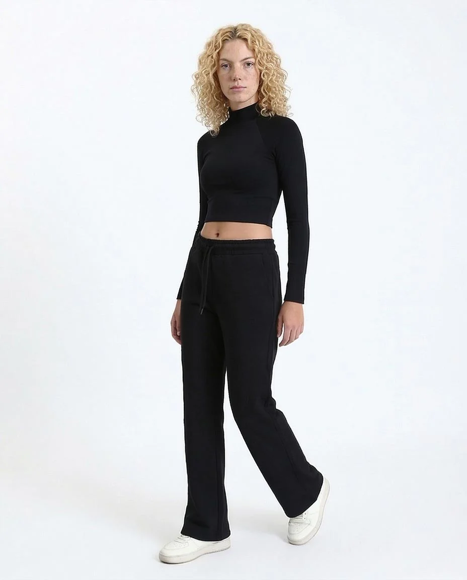 Ravin Women's High-Waist Wide-Leg Track Pants with Seam Detail - Black - R213761 - Image 5