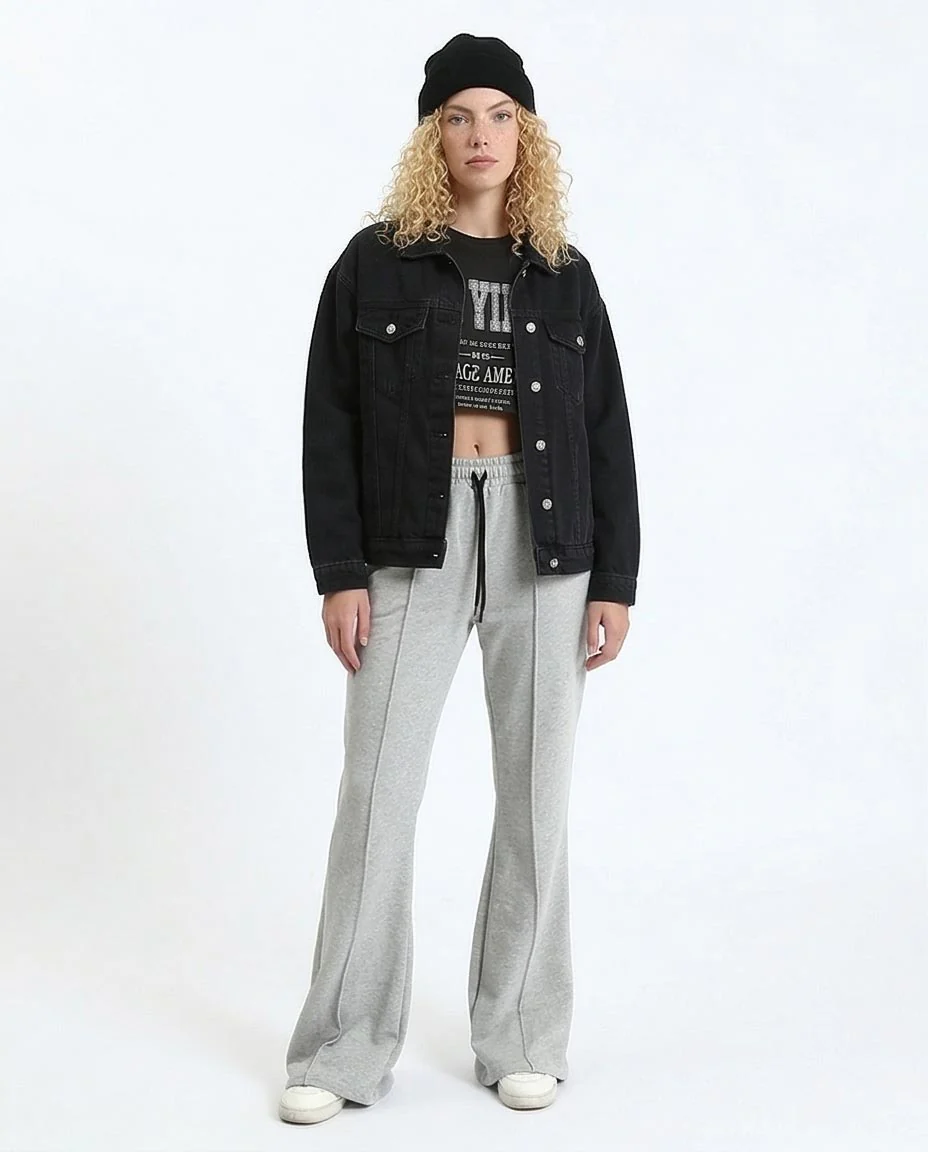 Ravin Women’s Pin-Tuck Flare Sweatpants – Heather Grey - R213764 - Image 4