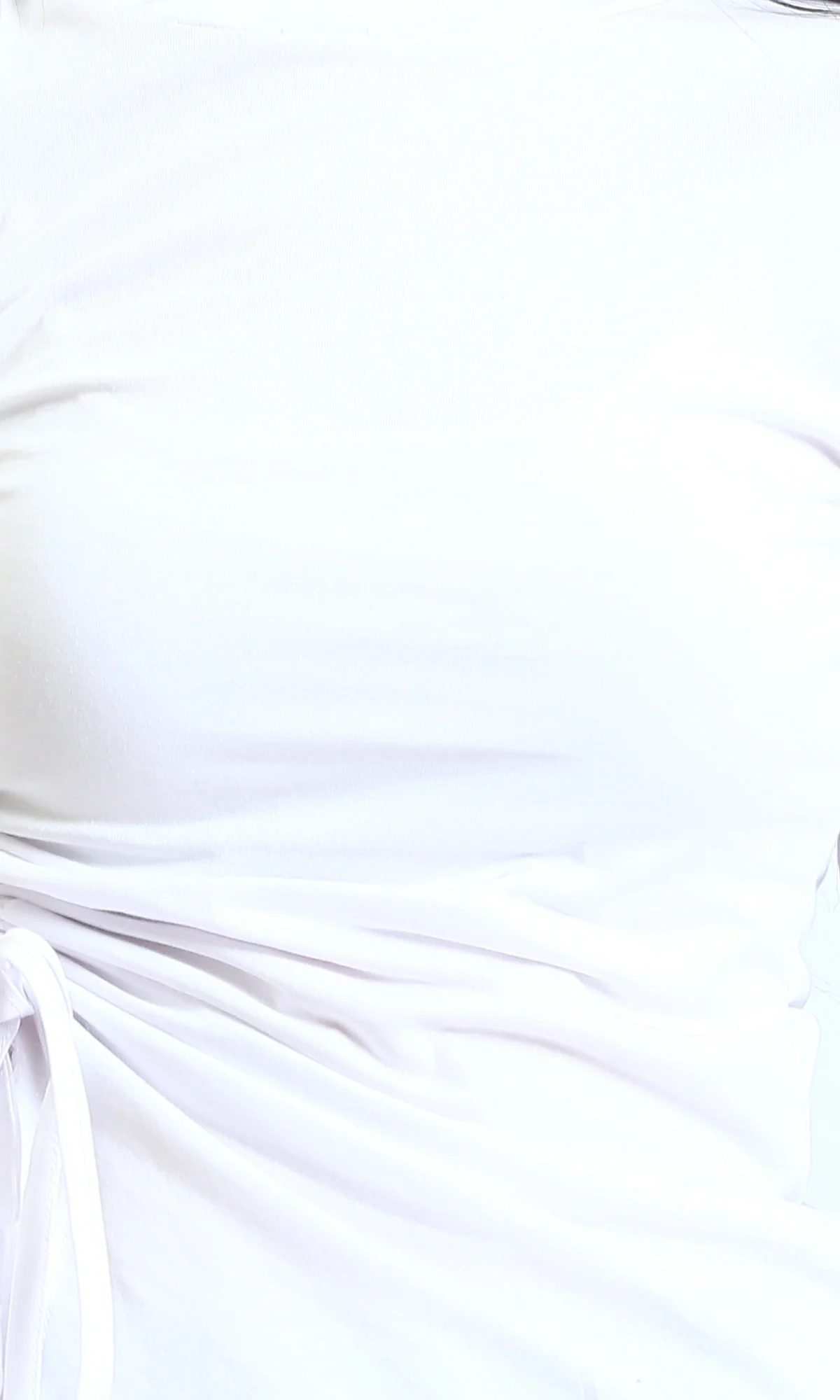 Ravin Side-Ruched Asymmetrical Tie-Hem Top - White - R213766 - Image 3