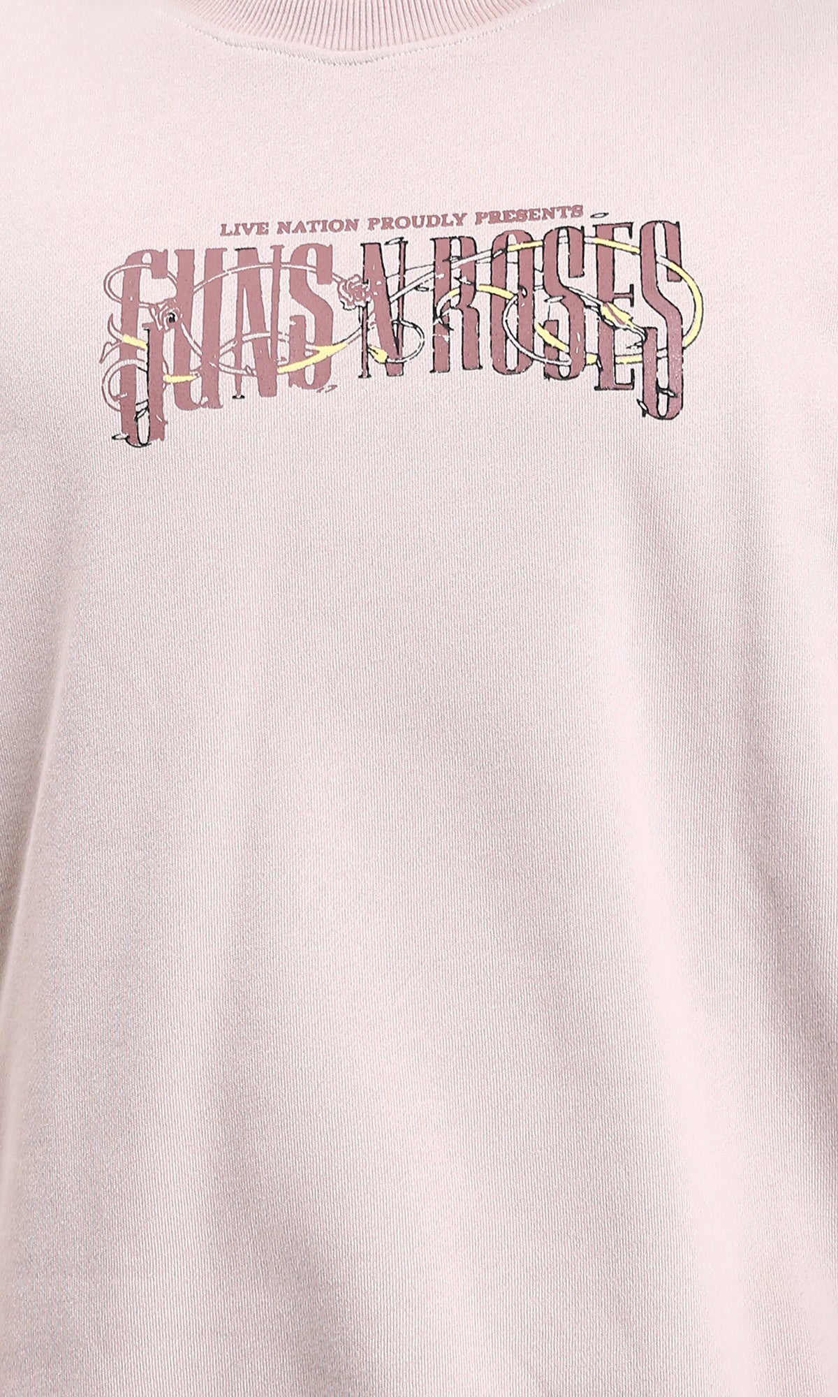 R214275 - Ribbed Round Neck Printed Sweatshirt - Pastel Coffee - Image 3