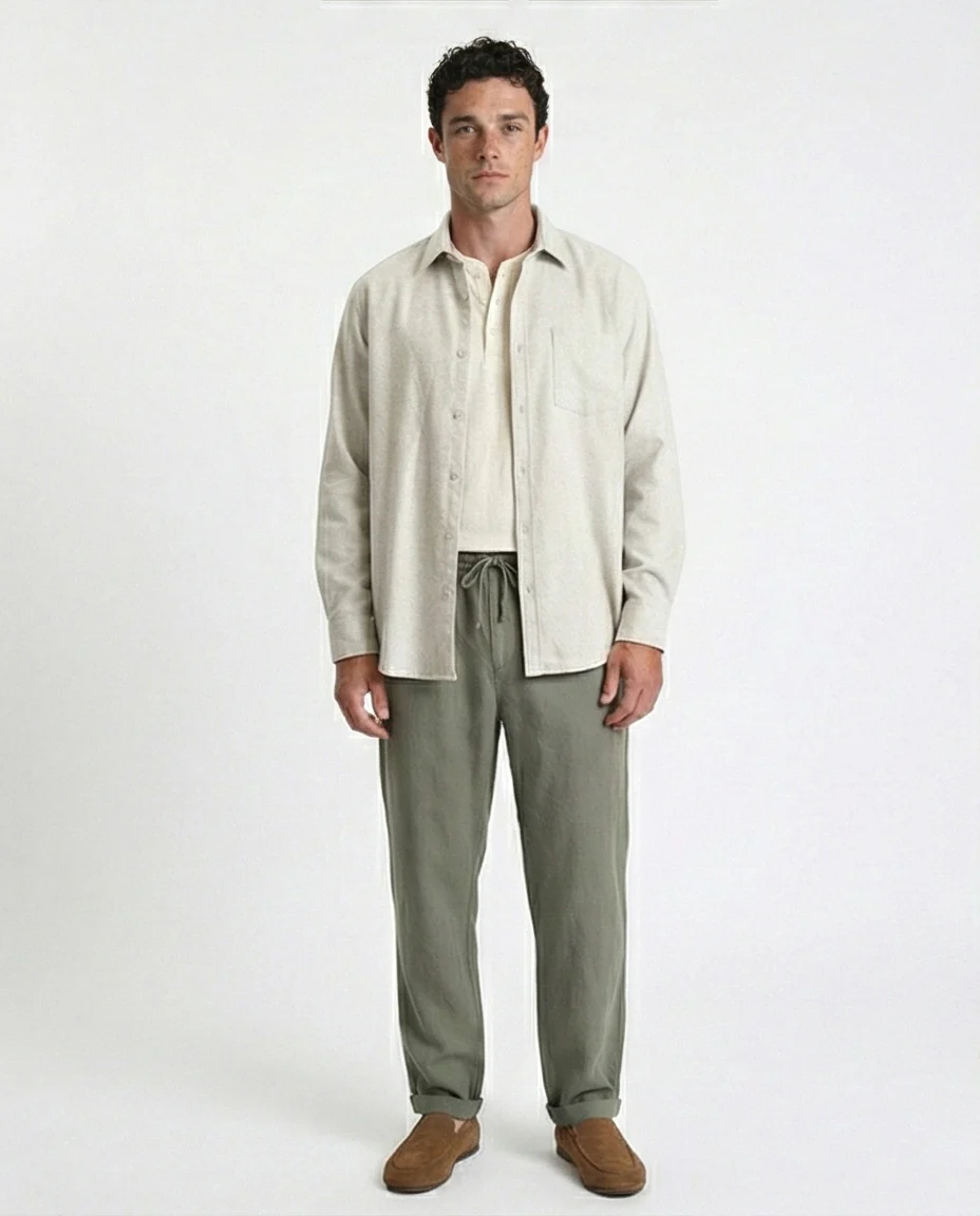 R214293 - Solid Regular Fit Long Sleeve Shirt - Grey - Image 3