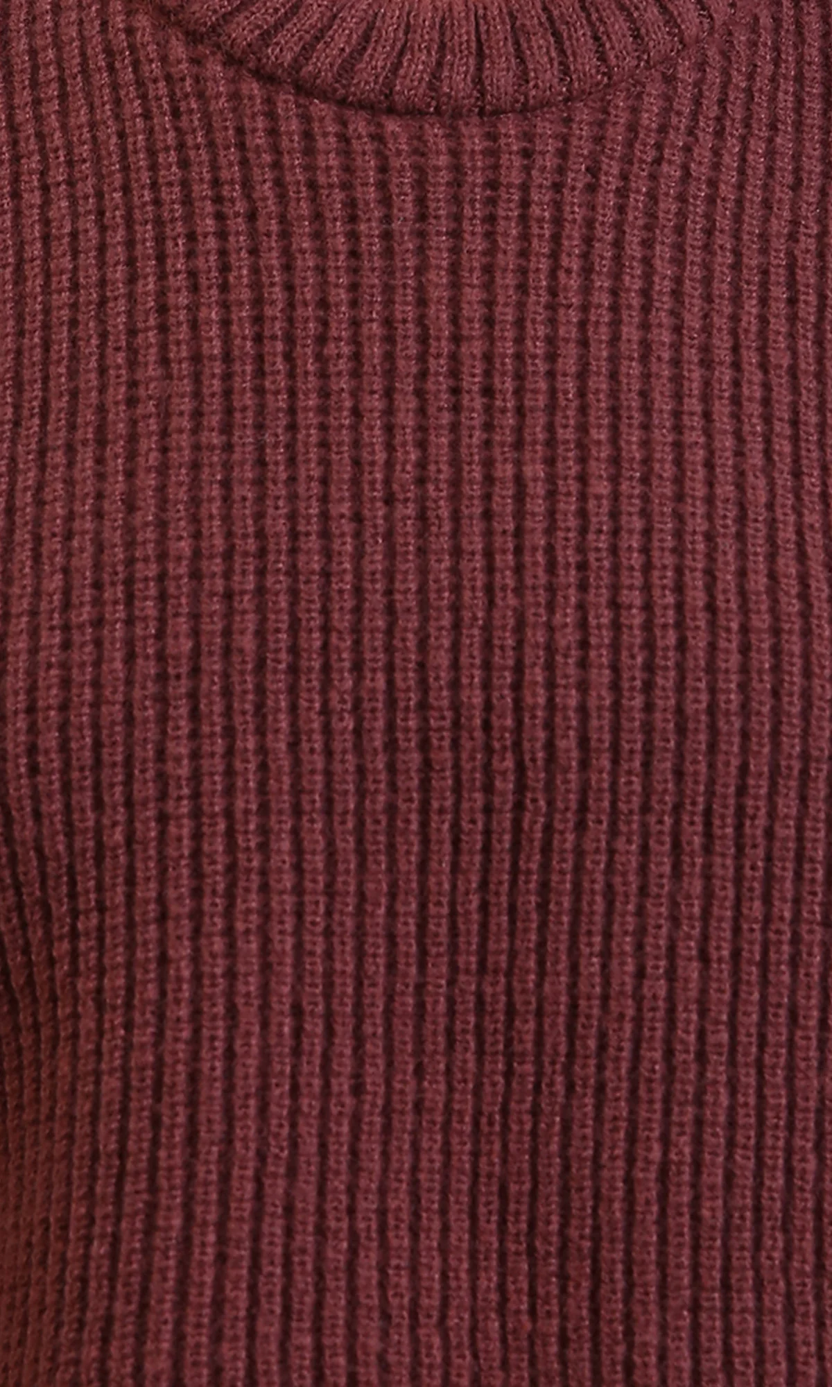 Ravin | Women’s Chunky Ribbed Cropped Knit Sweater – Oxford Cherry - R214308 - Image 3