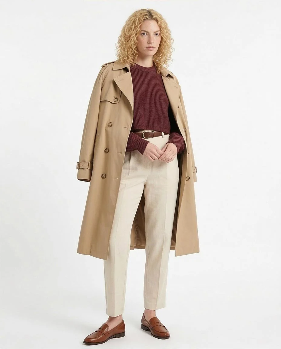 Ravin | Women’s Chunky Ribbed Cropped Knit Sweater – Oxford Cherry - R214308 - Image 5