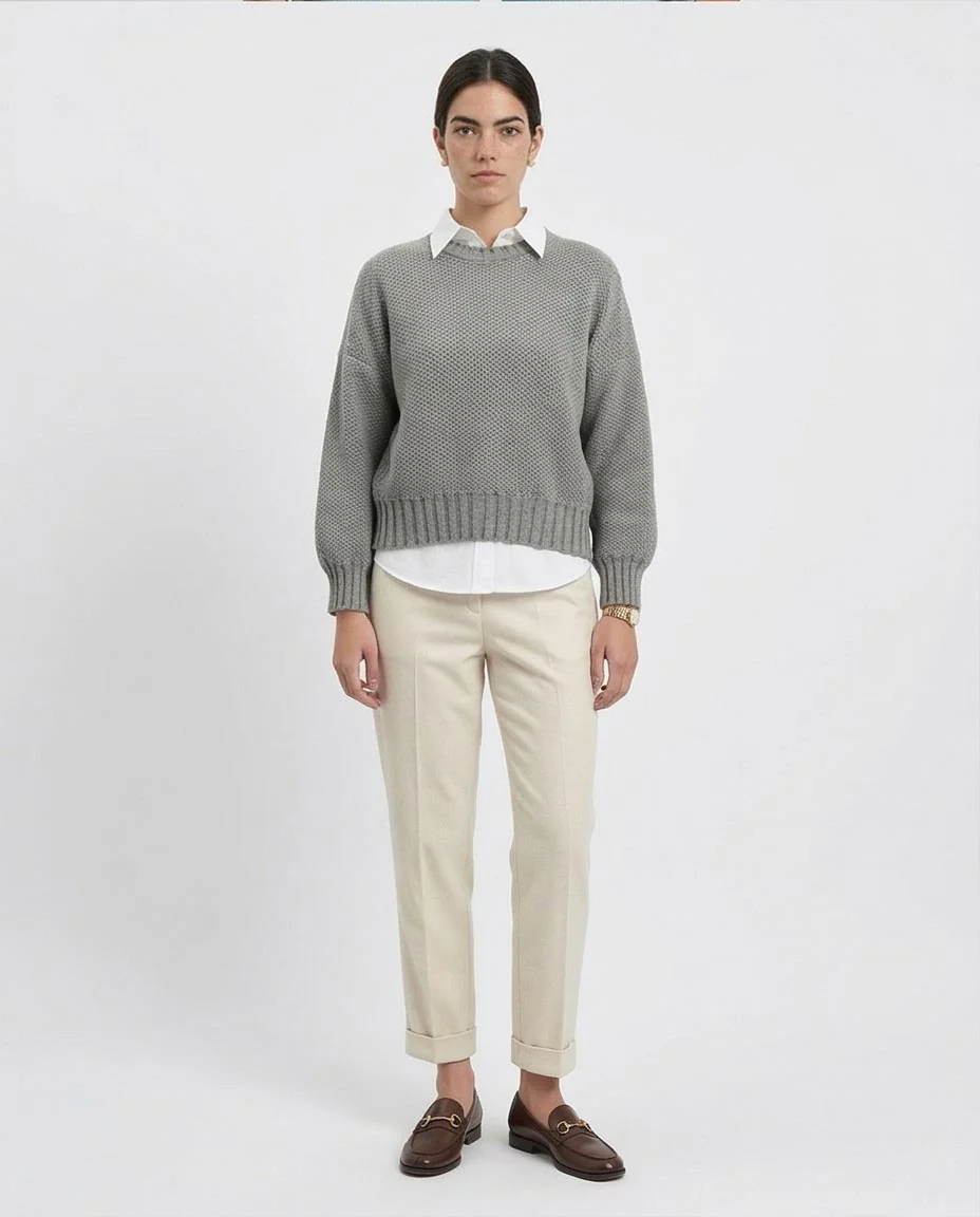 Ravin Textured Seed-Stitch Relaxed Crewneck Sweater - R214349 - Image 4
