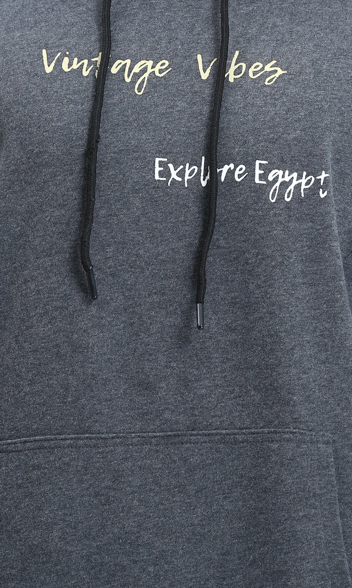 R214394 - Front & Back Print Winter Hoodie - Heather Dark Grey - Image 3